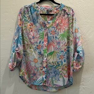 Ninety Multicolor Floral Blouse